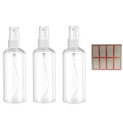 ZALUJMUS Mini-Sprühflaschen, leer, Kunststoff, transparent, 50 ml und 100 ml, mit Etiketten (3 x 50 ml) von ZALUJMUS