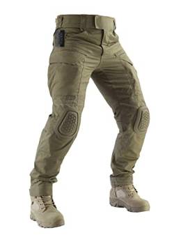 ZAPT Combat Pants Herren Airsoft Paintball Taktische Hose mit Knieschützern Jagd Camouflage Militärhose, Känguru, Groß von ZAPT