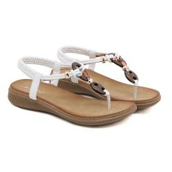 ZAPZEAL Flip Flops Sandalen für Frauen, um im Sommer gut auszusehen und sich gut zu fühlen Ganztagstragen flache Schuhe für Hochzeiten, Partys und mehr (weiß,36) von ZAPZEAL