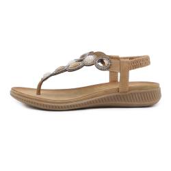 ZAPZEAL Flip Flops Sandals Flat Shoes for Women Summer Non-Slip Wedge Comfort Walking Sandals for Parties,Outdoor Activities,Beach, Pool, and More Lady Slippers (C-braun,38) von ZAPZEAL