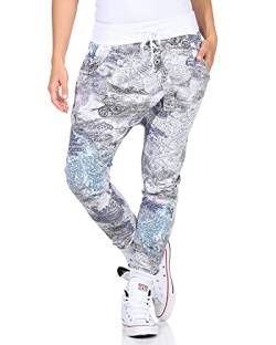 ZARMEXX Trendy Damen Hose Boyfriendhose Jogginghose Haremshose Aladinhose Freizeithose Baggy Boyfriend Sport Loose Fit, Wei§, Einheitsgröße: 36-42 von ZARMEXX Fashion