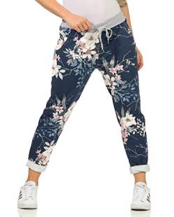 Zarmexx Damen Sweatpants Baggy Hose Boyfriend Freizeithose Sporthose All-Over Roses Print One Size (floral4, One Size) von ZARMEXX Fashion