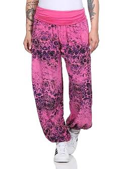 ZARMEXX Damen Aladinhose Pumhose Sommerhose Freizeithose Pluderhose Yoga Pilates Haremshose (Mod.2 pink, 36-42) von ZARMEXX