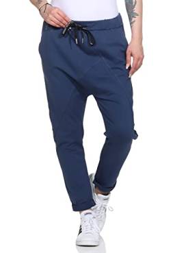 ZARMEXX Damen Baumwoll Freizeithose Baggy Boyfriend Style Jogger Ladies Pants mit elastischem Bund (Jeansblau) von ZARMEXX