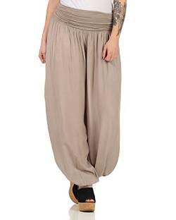 ZARMEXX Damen Haremshose Pumphose Aladinhose Pluderhose Yoga Freizeithose Sommerhose (Cappuccino, 36-42) von ZARMEXX