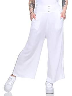 ZARMEXX Damen Hose Marlenehose Palazzo luftige Sommerhose Boho Hippie 7/8 Schlaghose (Weiss) von ZARMEXX