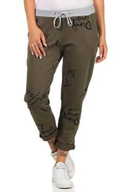 ZARMEXX Damen Joggpants Baggy Boyfriend Style Sweatpants All-Over Print für Freizeit und Sport (Armee, 36-40) von ZARMEXX