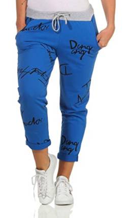 ZARMEXX Damen Joggpants Baggy Boyfriend Style Sweatpants All-Over Print für Freizeit und Sport (blau, 36-40) von ZARMEXX