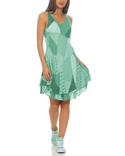 ZARMEXX Damen Sommerkleid Strand Kleid Patchwork-Print Ärmellos doppellagig A-Linie Mint One Size (36-40) von ZARMEXX