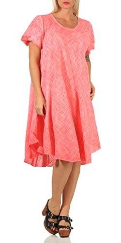 ZARMEXX Damen Sommerkleid bequemes Strandkleid unifarbenes Baumwollkleid Umstandskleid Tunika Oversize Gr. 44-48 (lachs) von ZARMEXX