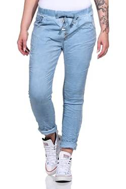 ZARMEXX Damen Vintage Joggpants Baggy Boyfriend Street-Style Jogginghose Hose Fitness Sporthose Freizeit lang (Jeansblau) von ZARMEXX