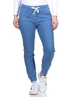 ZARMEXX Trainingshose für Damen Freizeithose Lange Hose für Fitness Yoga Pilates Baumwolle Slim Fit Laufhose (Jeansblau, XL) von ZARMEXX