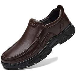 ZASDKE Herren Freizeitschuhe Wanderschuhe bequem für Spaziergänge Arbeit Büro Kleid Outdoor, Braun 1,43.5 EU von ZASDKE