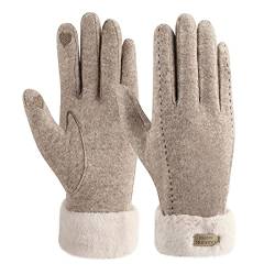 ZASFOU Damen Winter Touchscreen Handschuhe mit Thermo Fleecefutter, Warme und Dick Wolle von ZASFOU