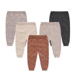 ZAV Baby Jungen Mädchen Hosen Sets aus Baumwolle, 5er Pack, für Säuglinge von 0-12 Monaten, unverzichtbare Baby-Essentials. von ZAV