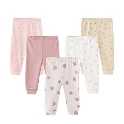 ZAV Baby Jungen Mädchen Hosen Sets aus Baumwolle, 5er Pack, für Säuglinge von 0-12 Monaten, unverzichtbare Baby-Essentials. von ZAV
