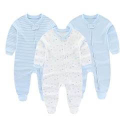 ZAV Solid Unisex Langarm Baby Jungen Mädchen strampler Baumwolle zwei wege reißverschluss Babykleidung Geschenke für Neugeborene von ZAV