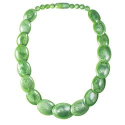 ZAVANA 60 cm lange hellgrüne Statement-Halskette für Frauen, Handgemachte Boho Chic Chunky-Halskette für Damen in Grün, eleganter grüner Bohème-Modeschmuck von ZAVANA