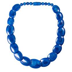 ZAVANA 60 cm lange marineblaue Statement-Halskette für Damen, Handgemachte Boho Chic Chunky Halskette für Frauen in Blau, eleganter blauer Bohème-Modeschmuck von ZAVANA