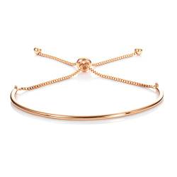 ZAVANA Roségold-Armreif für Damen und Teenager-Mädchen, niedlicher Armreif mit verstellbarem Schiebeverschluss, niedliche verstellbare Armbänder für Frauen, zierliche Roségold Armbänder von ZAVANA