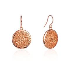 Zavana Runde Scheiben Mandala Ohrringe in Roségold, Hängende Ohrringe mit Mandalascheibe, Niedliche Ohrringe für Damen und Mädchen mit glänzenden Mandala-Charme, Qualität Modeschmuck für Frauen. von ZAVANA