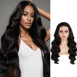 13 × 4 volle spitzen menschliche Perücken, gerade Körperwelle, tiefe Welle, Wasserwelle, Jerry Curly, Kinky Curly, Kinky Straight, 200% Dichte(#NC-BW,24inch/60cm) von ZBYXPP