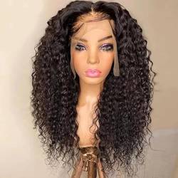 13 × 4 volle spitzen menschliche Perücken, gerade Körperwelle, tiefe Welle, Wasserwelle, Jerry Curly, Kinky Curly, Kinky Straight, 200% Dichte(#NC-KC,16inch/40cm) von ZBYXPP