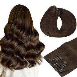 Clip-in-Echthaarverlängerungen, 7 Stück, dickes, glattes Haar, Clip-on-Echthaarverlängerung, Remy-Haar, 100 g(2#,18in-45cm) von ZBYXPP