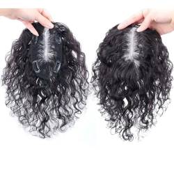 Clip-in-Haarteil, Echthaar-Stirnaufsatz, natürliche schwarze Haarteile für Frauen(13 * 14-25cm) von ZBYXPP