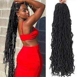 Faux Loc Crochet Hair Synthetische Häkelhaar Weiche Goddess Dread Extensions Braids Kunsthaar für Schwarze Frauen(1B,18inch(3Pack)) von ZBYXPP