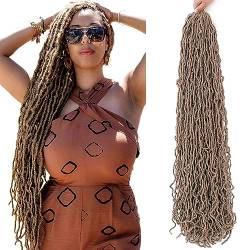 Faux Loc Crochet Hair Synthetische Häkelhaar Weiche Goddess Dread Extensions Braids Kunsthaar für Schwarze Frauen(27,24inch(2Pack)) von ZBYXPP