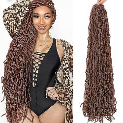 Faux Loc Crochet Hair Synthetische Häkelhaar Weiche Goddess Dread Extensions Braids Kunsthaar für Schwarze Frauen(30,18inch(2Pack)) von ZBYXPP