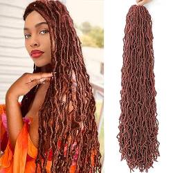 Faux Loc Crochet Hair Synthetische Häkelhaar Weiche Goddess Dread Extensions Braids Kunsthaar für Schwarze Frauen(350,36inch(3Pack)) von ZBYXPP