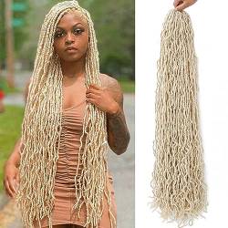 Faux Loc Crochet Hair Synthetische Häkelhaar Weiche Goddess Dread Extensions Braids Kunsthaar für Schwarze Frauen(613,24inch(2Pack)) von ZBYXPP