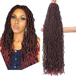 Faux Loc Crochet Hair Synthetische Häkelhaar Weiche Goddess Dread Extensions Braids Kunsthaar für Schwarze Frauen(BugT,24inch(2Pack)) von ZBYXPP