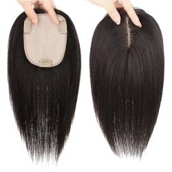 Haaraufsätze für Damen, Echthaar, französischer Pony, Clip-on-Haarteile für Damen (8 x 12 cm/natürliches Schwarz) von ZBYXPP