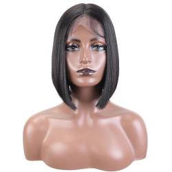 Kurze Ombre-Bob-Perücke für Damen, klebefreie Wear-and-Go-Perücken, vorgezupft, vorgeschnitten, 25,4 cm, gerade Bob-Perücken(2#) von ZBYXPP