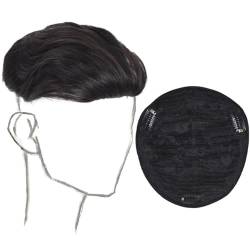 Real Hair Toupee for Men, 7 * 6,2 Zoll Haarspange Weiche Vollspitze Monobasis Echthaarteil Ersatzperücke - Naturschwarz(Back Hairstyle,Rose) von ZBYXPP