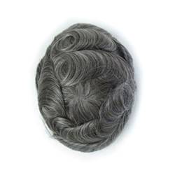 Real Hair Toupee for Men, Echthaar, atmungsaktives feines französisches Spitzenhaarsystem für Männerfrisur, Q6(A,8 * 10inch) von ZBYXPP