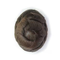 Real Hair Toupee for Men, Echthaar, atmungsaktives feines französisches Spitzenhaarsystem für Männerfrisur, Q6(F,8 * 10inch) von ZBYXPP