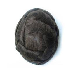 Real Hair Toupee for Men, Echthaar, atmungsaktives feines französisches Spitzenhaarsystem für Männerfrisur, Q6(G,8 * 10inch) von ZBYXPP