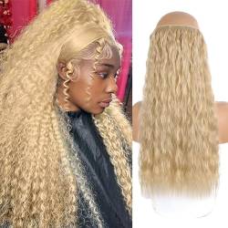 Synthetische Haarverlängerung Locken Unsichtbare Angelleine Verstellbar Natürlich Lang Haarteile Extension Halo Haarband für Frauen(107) von ZBYXPP