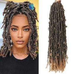 Synthetische Häkelhaar Butterfly Faux Loc Crochet Hair Weiche Dread Extensions Braids Kunsthaar für Schwarze Frauen(T27,18inch(7Pack)) von ZBYXPP