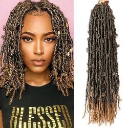 Synthetische Häkelhaar Butterfly Faux Loc Crochet Hair Weiche Dread Extensions Braids Kunsthaar für Schwarze Frauen(T27,24inch(8Pack)) von ZBYXPP