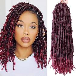 Synthetische Häkelhaar Butterfly Faux Loc Crochet Hair Weiche Dread Extensions Braids Kunsthaar für Schwarze Frauen(Tbug,18inch(6Pack)) von ZBYXPP