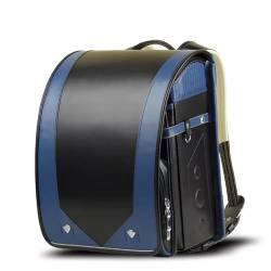ZCBYBT Ransel Randoseru Jungen PU Leder Rucksack mit Automatische Lock Resistant Stilvolle Reisetasche Daypack,Schwarz,34 * 26 * 20cm von ZCBYBT
