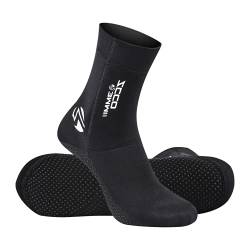 ZCCO Wetsuit Socks 3 mm Neoprene Socks for Men Women Diving Snorkelling Swimming Surfing Water Sports (black,L) von ZCCO