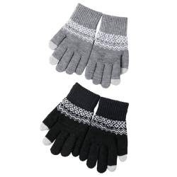 ZCSOWE Ein Paar stilvolle Winterhandschuhe warm mit Touchscreen-Funktion Schneeflockenmuster aus Kaschmirwolle für Männer und Frauen wiederverwendbar von ZCSOWE