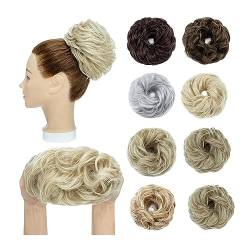 Haarteil Haargummi Synthetische Haarknoten-Erweiterungen, unordentliche lockige elastische Haargummis, Haarteile, lockige Chignon-Donut-Hochsteckfrisur, Pferdeschwanz-Haarteile for Frauen Haarknoten ( von ZCX88CXY