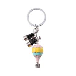 ZDHC Heißluftballon-Teleskop-Schlüsselanhänger-Set, 3D-Metall-Anhänger, Schlüsselanhänger, Reisen, weltweit, Charms, Schmuck für Frauen, Mädchen, Tasche, Autoschlüssel, bunt, One size von ZDHC